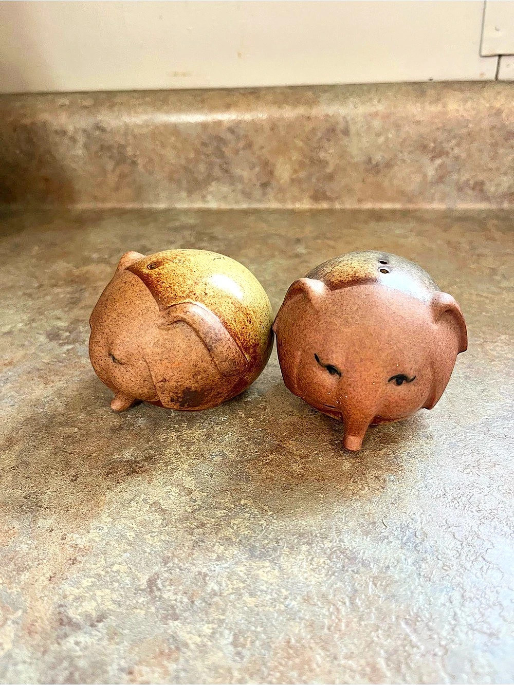 Vintage Cute Little Elephant Salt and Pepper Shakers UCTCI Japan